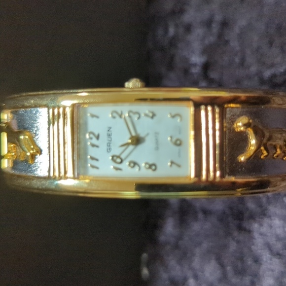 Gruen VTG Bracelet Panther Two Tone Watch GR7140 Stainless Steel Back - UNTESTED - Picture 2 of 9